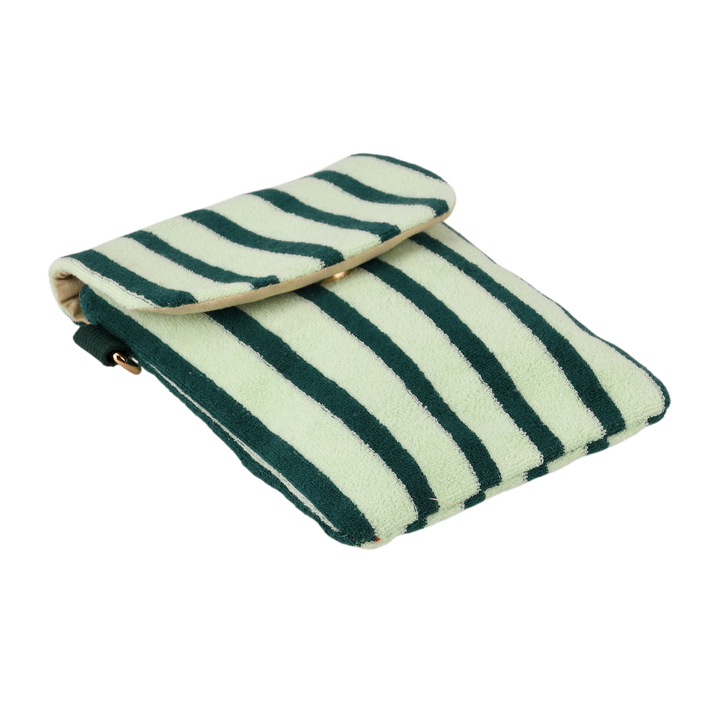 Striped Pattern Phone Sling Bag With Adjustable Shoulder Strap - Light & Dark Green_8503234_6