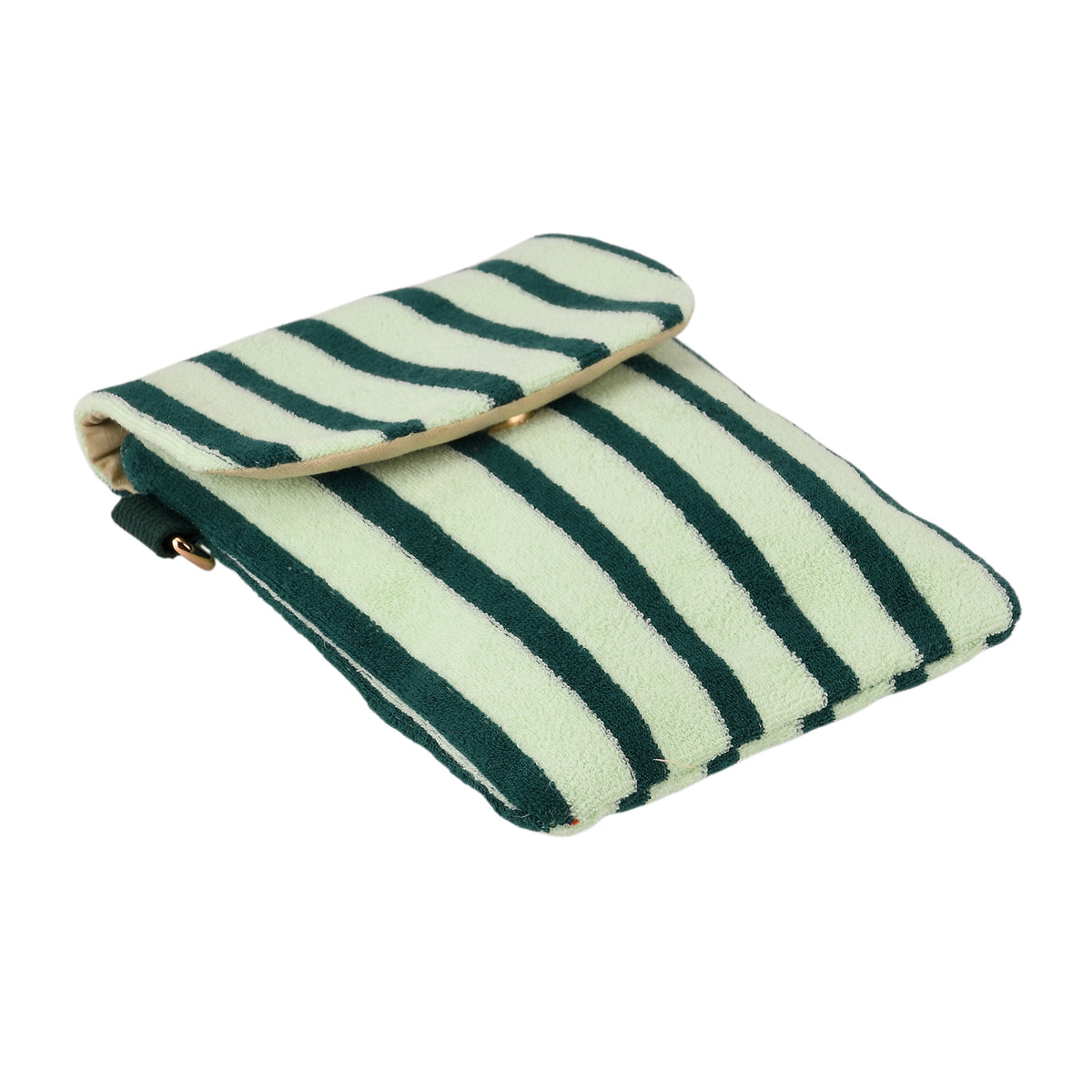 Striped Pattern Phone Sling Bag With Adjustable Shoulder Strap - Light &amp; Dark Green V32604434 6