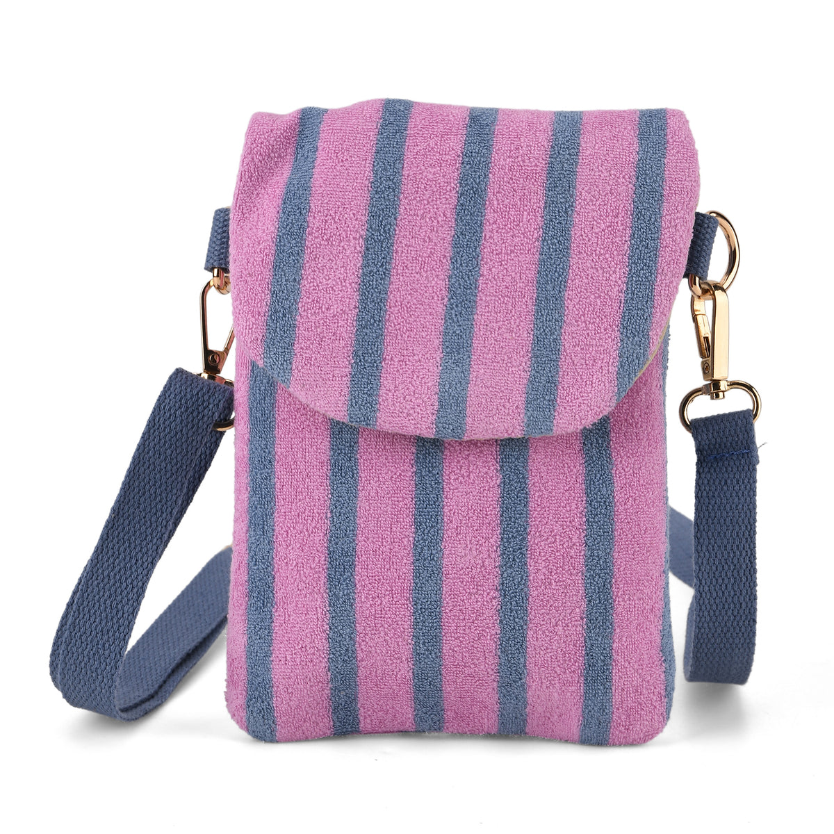 Striped Pattern Phone Sling Bag With Adjustable Shoulder Strap - Purple &amp; Blue V32606070 0
