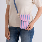 Striped Pattern Phone Sling Bag With Adjustable Shoulder Strap - Purple & Blue_8503235_3