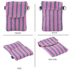 Striped Pattern Phone Sling Bag With Adjustable Shoulder Strap - Purple & Blue_8503235_4