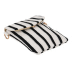 Striped Pattern Phone Sling Bag With Adjustable Shoulder Strap - White & Black_8503237_6
