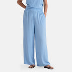 & Maisi Viscose Wide-Leg Trousers (Size M, 12-14) - Light Blue_8503298