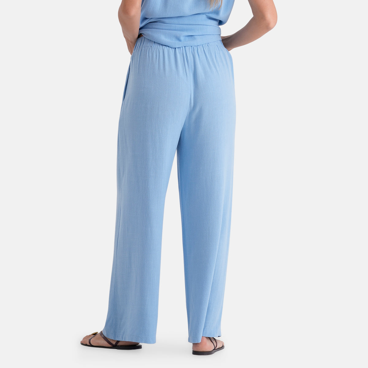 &amp; Maisi Viscose Wide-Leg Trousers (Size M, 12-14) - Light Blue V32665610 2
