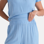 & Maisi Viscose Wide-Leg Trousers (Size M, 12-14) - Light Blue_8503298_4