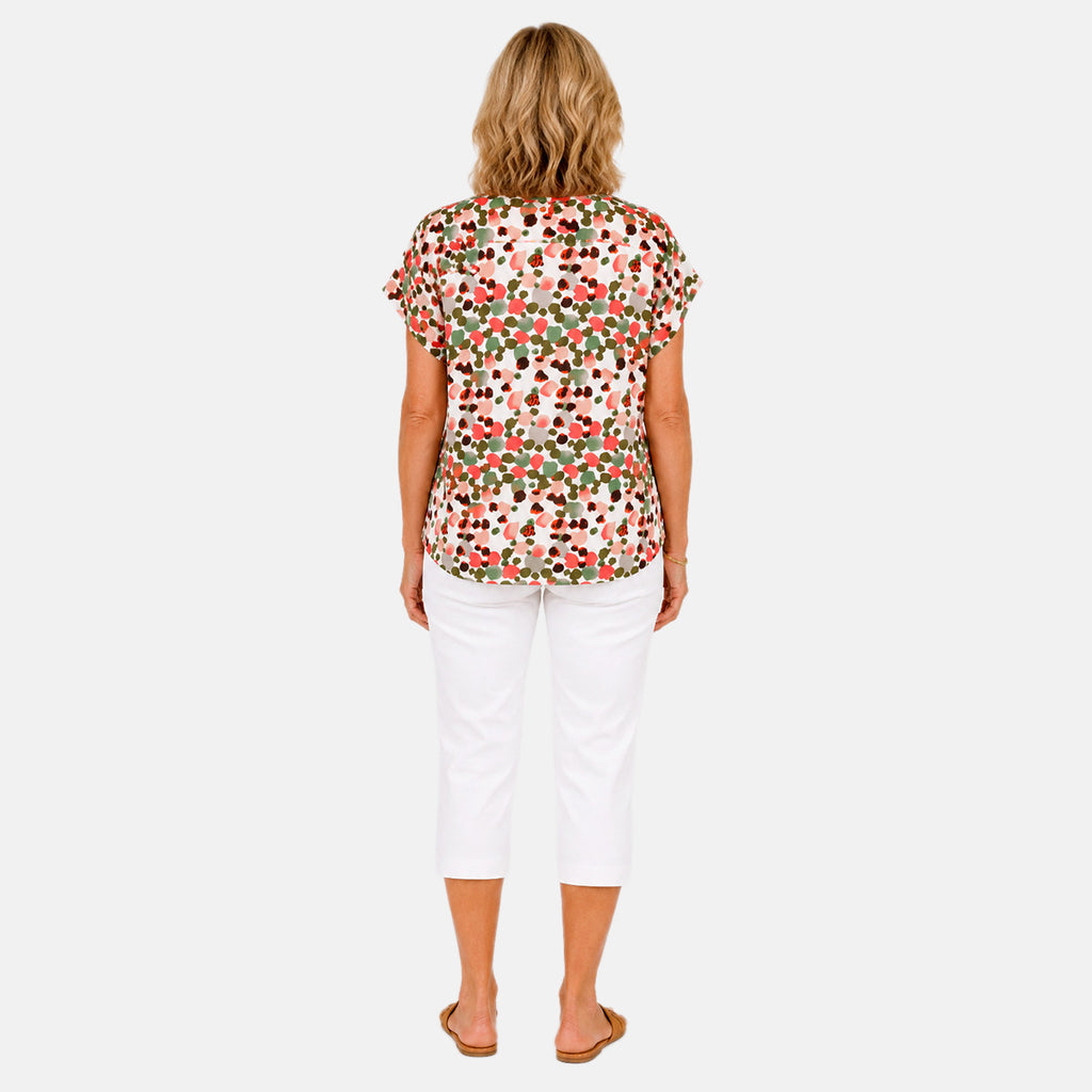 Pure And Natural Dropped Shoulder Y-Notch Bound Neck Tee (Size XL, 20 to 22) - Multi_8503333_1