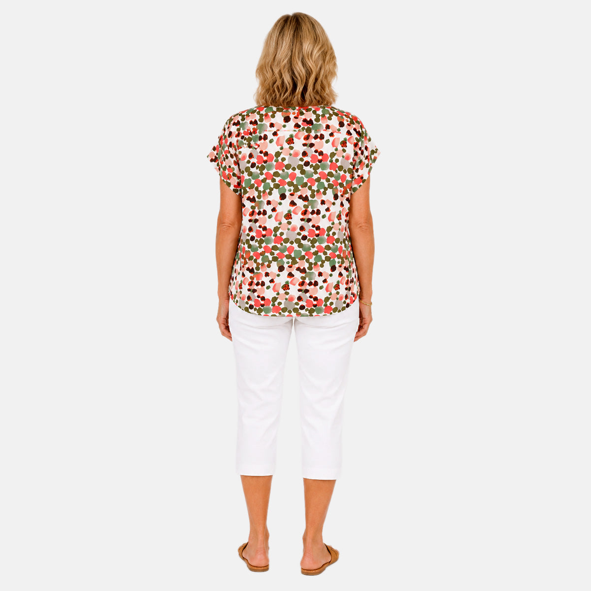 Pure And Natural Dropped Shoulder Y-Notch Bound Neck Tee 8503333 1