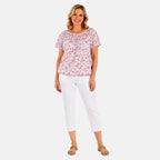 Pure And Natural Elasticated Neck Top (Size S, 8 to 10) - Peach_8503354