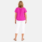 Pure And Natural Elasticated Neck Top (Size XL, 20 to 22) - Fuschia_8503367_1