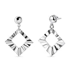 Close Out Deal - Sterling Silver Rhombus Drop Earring with Push Back_8503401