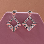 Close Out Deal - Sterling Silver Rhombus Drop Earring with Push Back_8503401_1