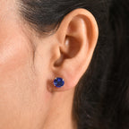 RHAPSODY 950 Platinum AAAA Tanzanite Solitaire Stud Earring with Screw Back 4.00 Cts_8503530_1