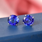 RHAPSODY 950 Platinum AAAA Tanzanite Solitaire Stud Earring with Screw Back 4.00 Cts_8503530_2