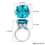 D'Joy Capri Blue Triplet Quartz & White Zircon Ring in Rhodium Overlay Sterling Silver 16.46 Ct._8503622_5