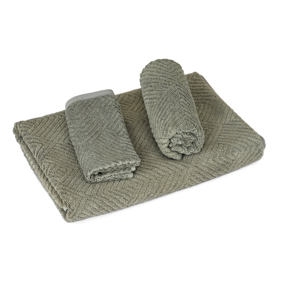 LIVMORE Set of 3 Bamboo Towels -  500GSM -INC: Face Towel 33x34 CM, Hand Towel 33x73 CM, Bath Sheet 70x140 CM - Green 8503653 0