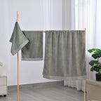 LIVMORE Set of 3 Bamboo Towels -  500GSM -INC: Face Towel 33x34 CM, Hand Towel 33x73 CM, Bath Sheet 70x140 CM - Green_8503653_1