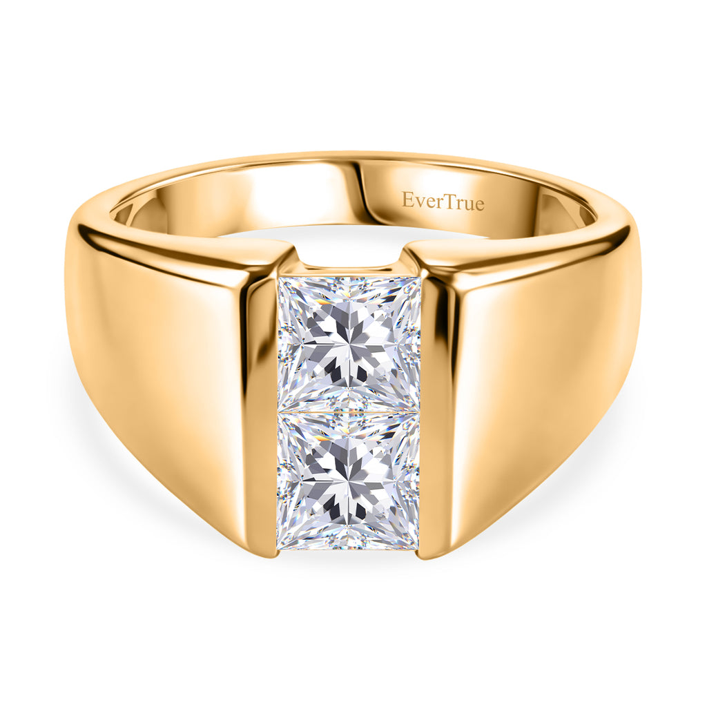 EverTrue - White Cubic Zirconia Band Ring in Yellow Gold Tone 1.84  Ct._8503674