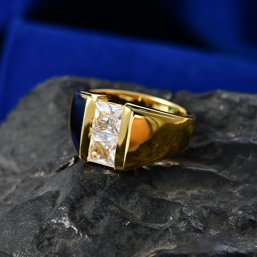EverTrue - White Cubic Zirconia Band Ring in Yellow Gold Tone 1.84  Ct._8503674_2