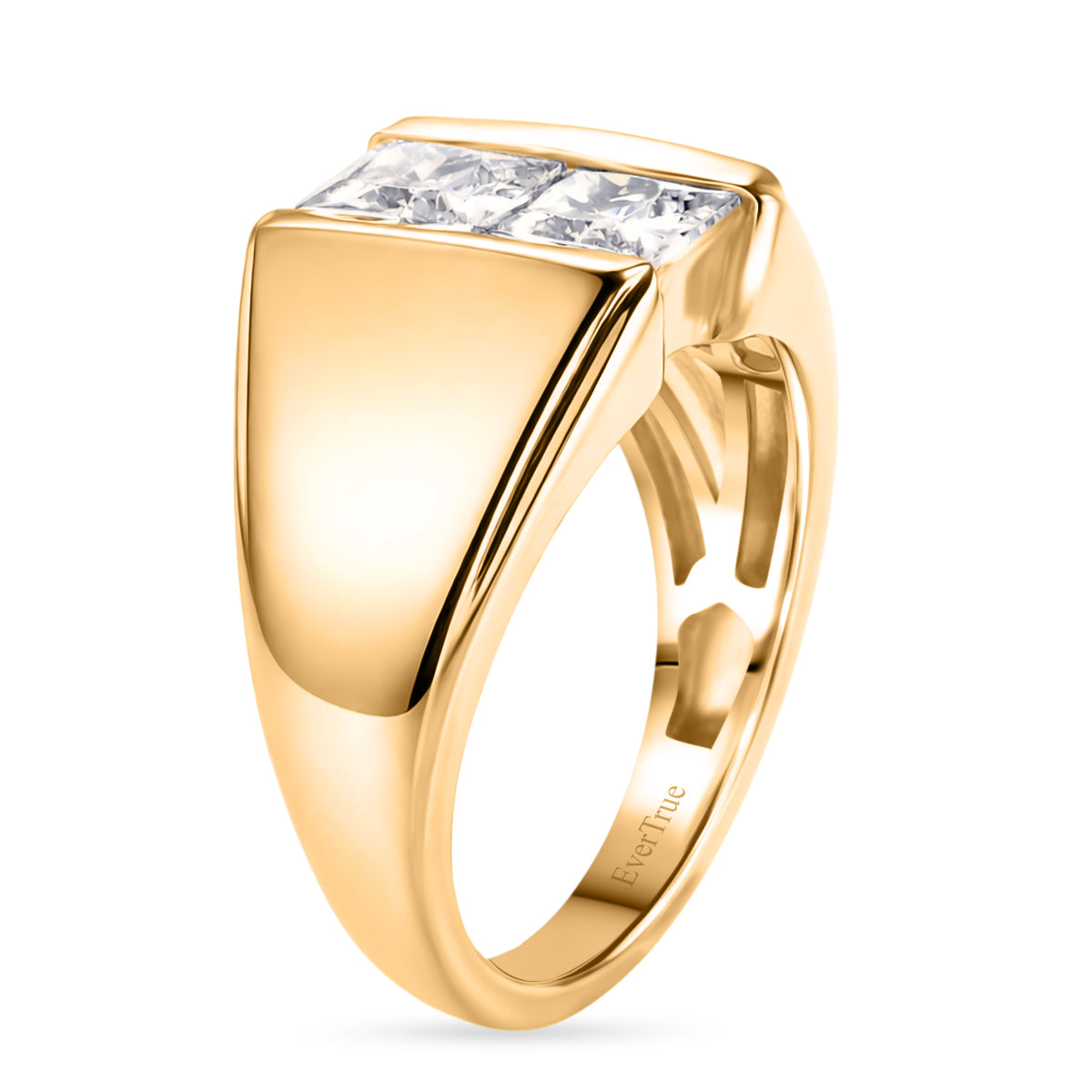EverTrue - White Cubic Zirconia Band Ring in Yellow Gold Tone 1.84  Ct. V32513059 4
