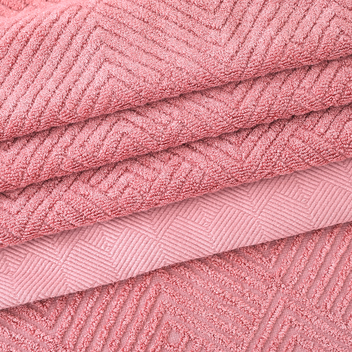 LIVMORE Set of 3 Bamboo Towels - 500GSM -INC:  Face Towel 33x34 CM, Hand Towel 33x73 CM, Bath Sheet 70x140 CM - Pink V32581718 3