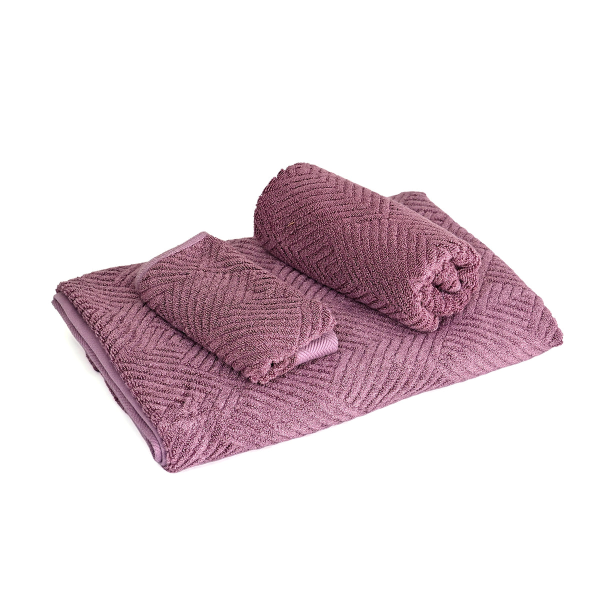 LIVMORE Set of 3 Bamboo Towels -  500GSM -INC:  Face Towel 33x34 CM, Hand Towel 33x73 CM, Bath Sheet 70x140 CM - Purple V32575729 0