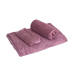 LIVMORE Set of 3 Bamboo Towels -  500GSM -INC:  Face Towel 33x34 CM, Hand Towel 33x73 CM, Bath Sheet 70x140 CM - Purple_8503685