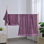 LIVMORE Set of 3 Bamboo Towels -  500GSM -INC:  Face Towel 33x34 CM, Hand Towel 33x73 CM, Bath Sheet 70x140 CM - Purple_8503685_1