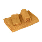 LIVMORE Set of 3 Bamboo Towels -  500GSM -INC: Face Towel 33x34 CM, Hand Towel 33x73 CM, Bath Sheet 70x140 CM - Yellow_8503686