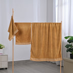 LIVMORE Set of 3 Bamboo Towels -  500GSM -INC: Face Towel 33x34 CM, Hand Towel 33x73 CM, Bath Sheet 70x140 CM - Yellow_8503686_1