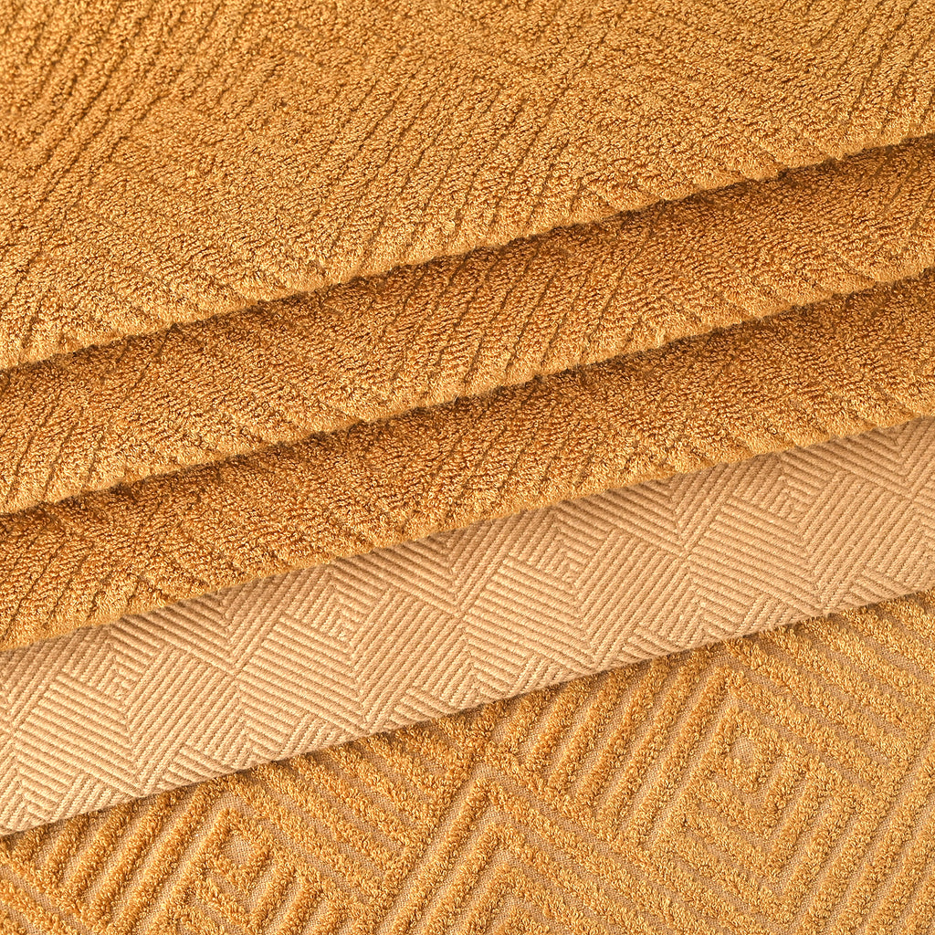 LIVMORE Set of 3 Bamboo Towels -  500GSM -INC: Face Towel 33x34 CM, Hand Towel 33x73 CM, Bath Sheet 70x140 CM - Yellow_8503686_2