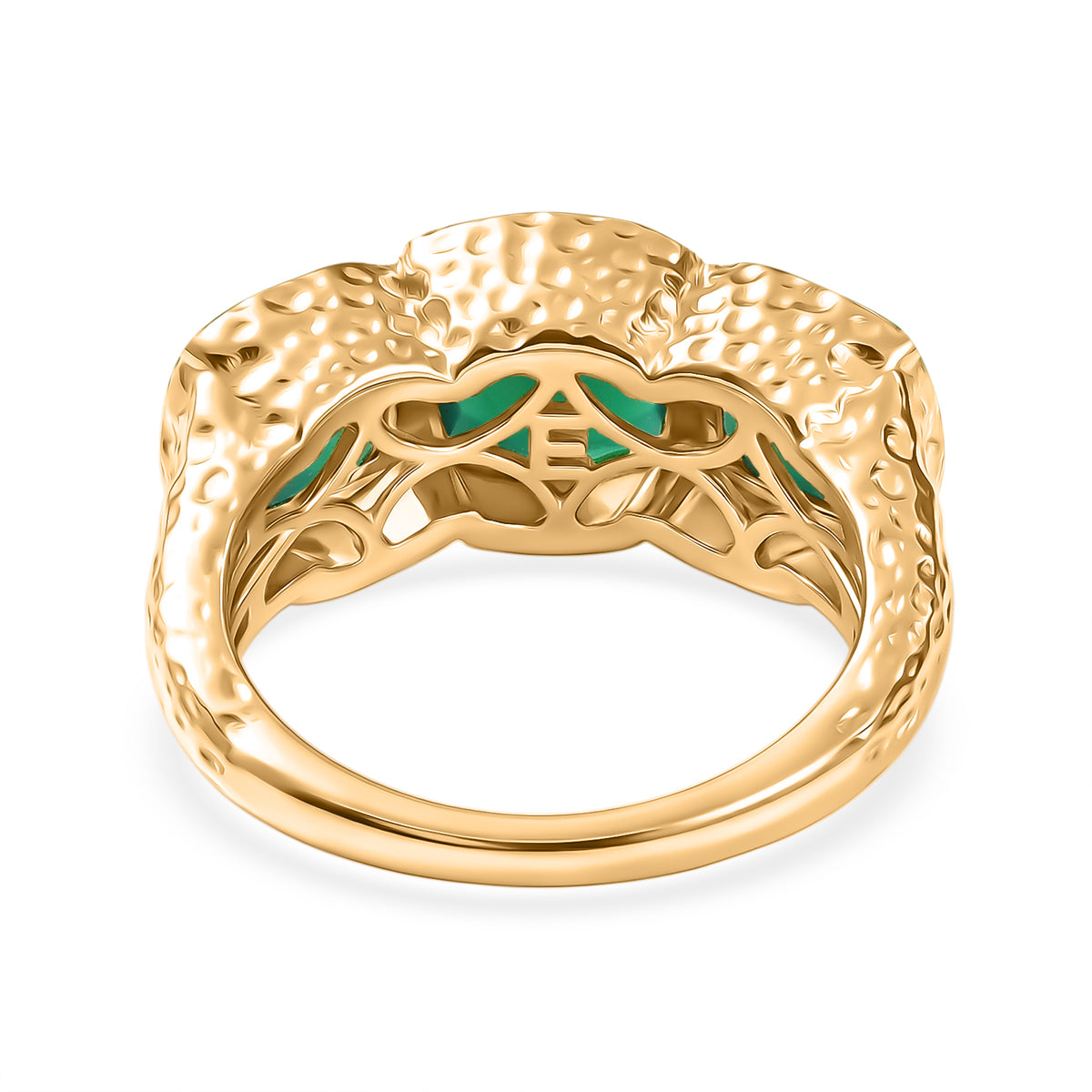 EverTrue - Green Onyx Trilogy Ring in Yellow GoldTone 3.25 Ct. 8503689 4