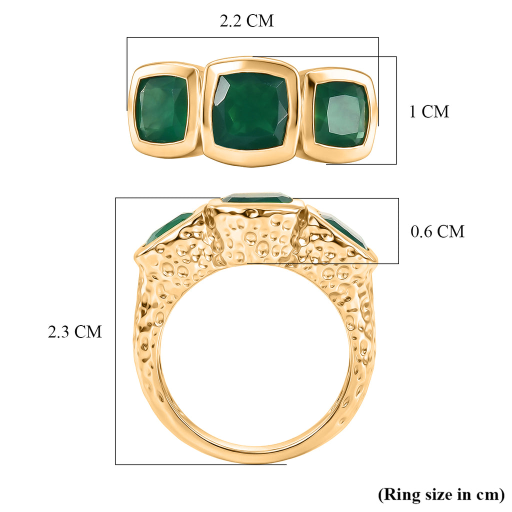 EverTrue - Green Onyx Trilogy Ring in Yellow GoldTone 3.25 Ct._8503689_5