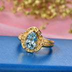 EverTrue - Skyblue Topaz Pear Cut Solitaire Ring in Yellow Gold Tone 2.73 Ct._8503698_2