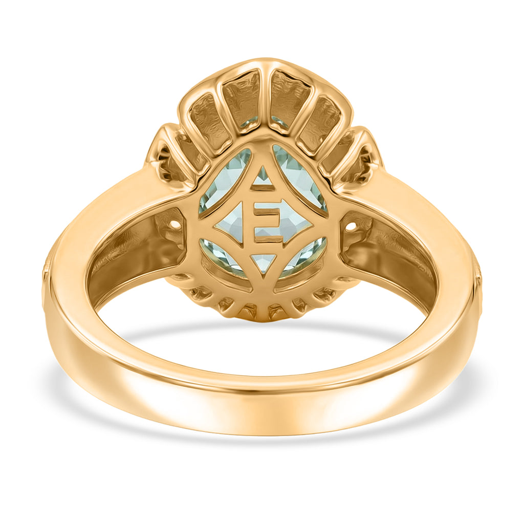 EverTrue - Skyblue Topaz Pear Cut Solitaire Ring in Yellow Gold Tone 2.73 Ct._8503698_4