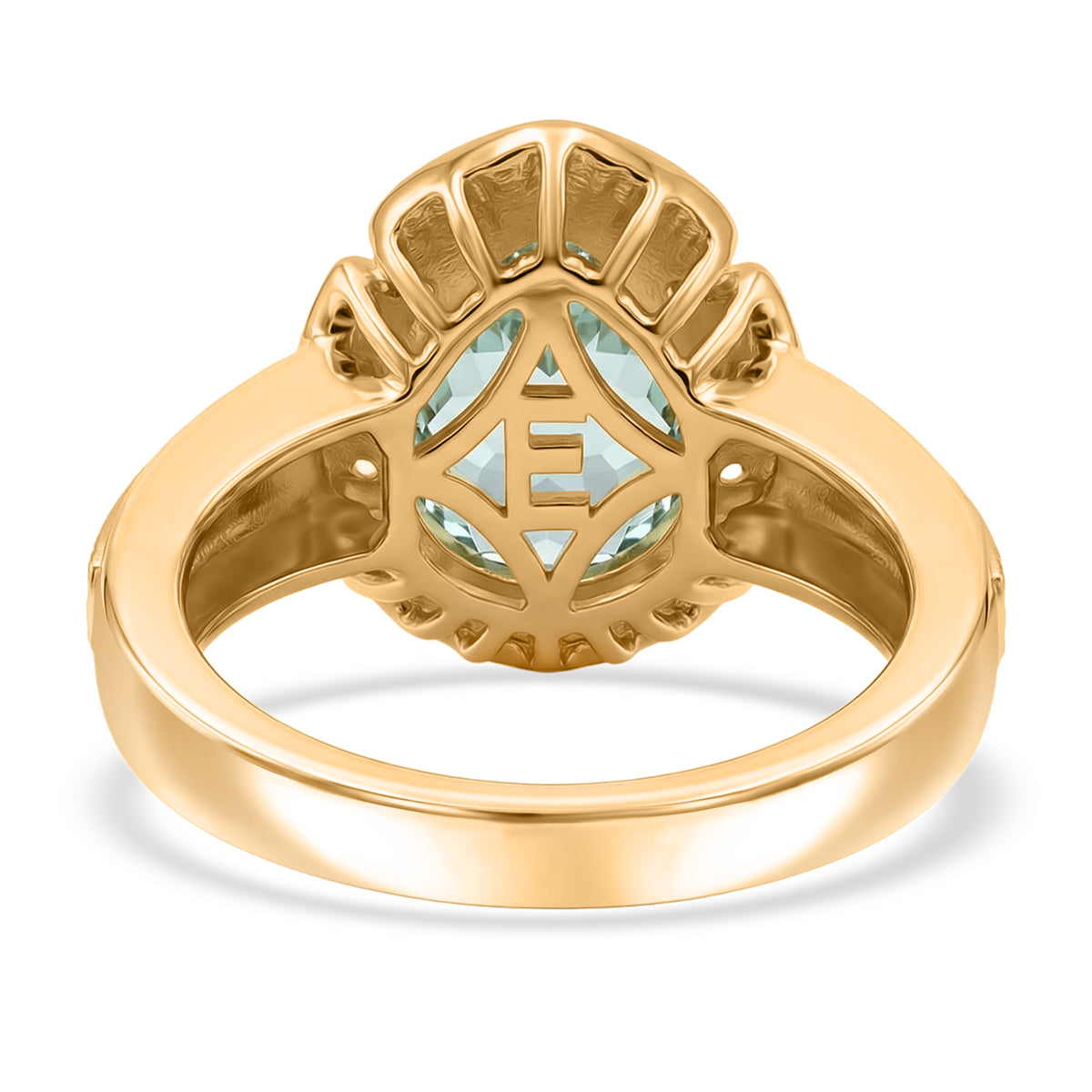 EverTrue - Skyblue Topaz Pear Cut Solitaire Ring in Yellow Gold Tone 2.73 Ct. V32489763 5