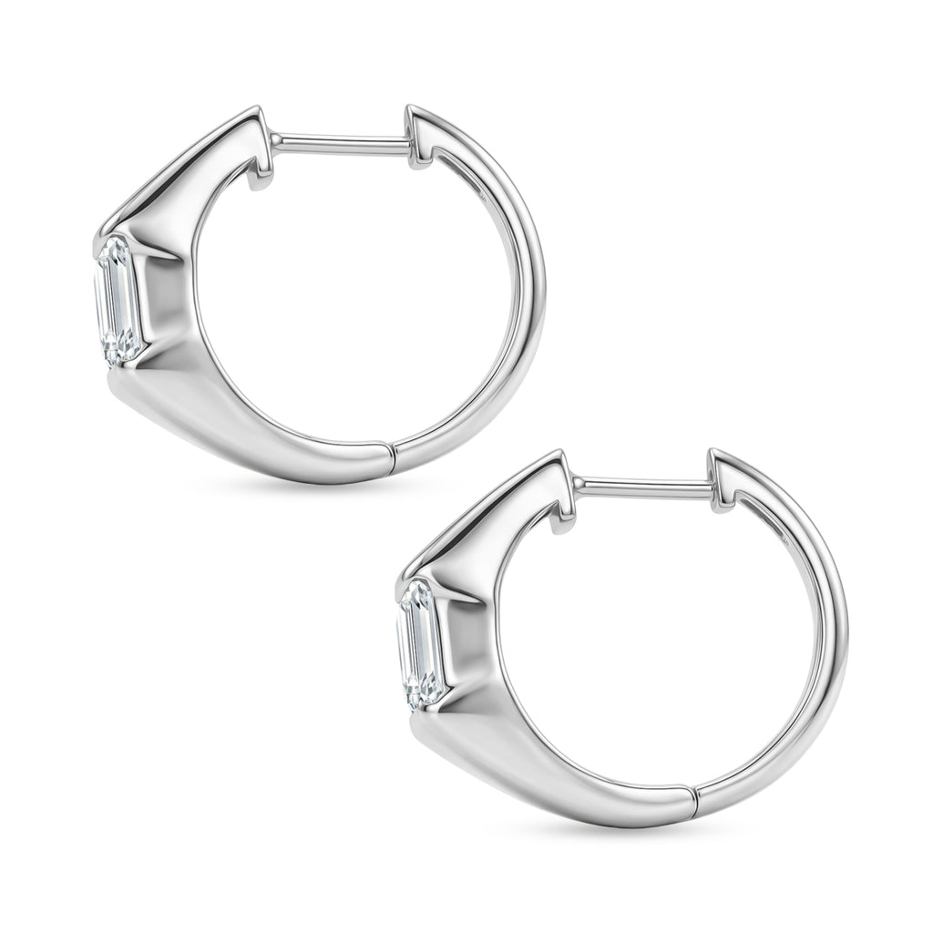 EverTrue - White Cubic Zirconia Full Hoop Earring in Yellow Gold Tone 3.50 Ct._8503734_3