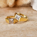 EverTrue - White Cubic Zirconia Full Hoop Earring in Yellow Gold Tone 3.50 Ct._8503735_2