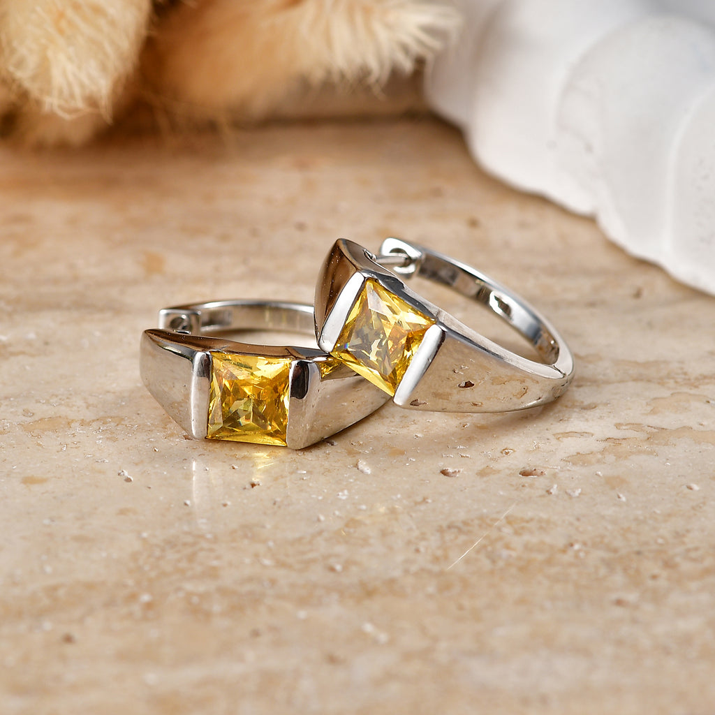 EverTrue - Yellow Cubic Zirconia Full Hoop Earring 3.50 Ct._8503742_2