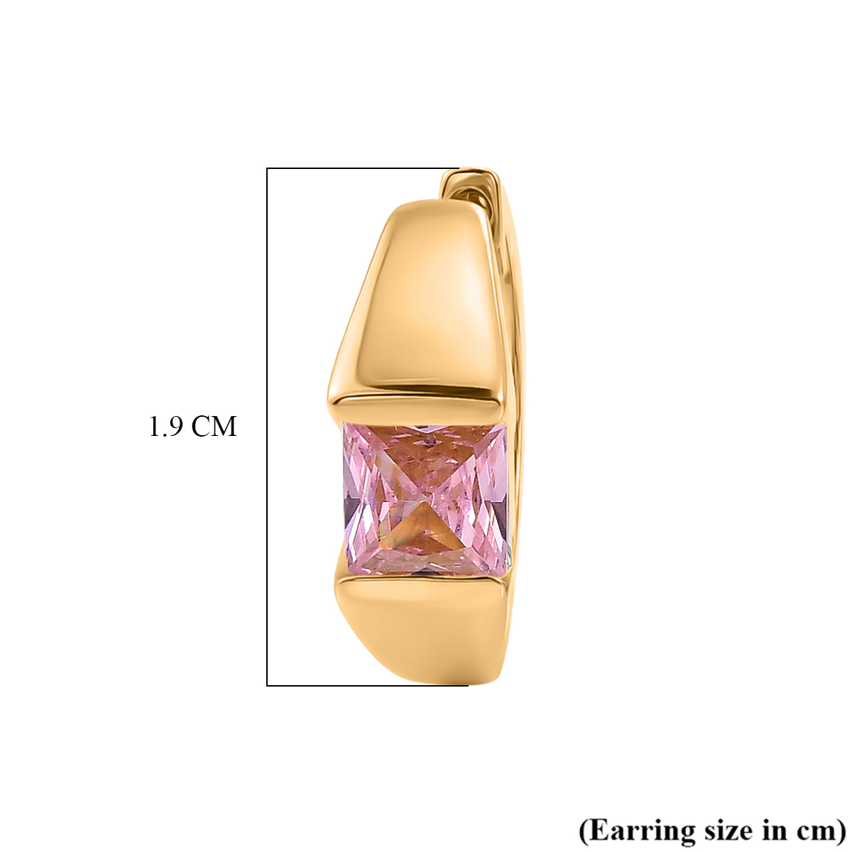 EverTrue - Pink Cubic Zirconia Full Hoop Earring in Yellow Gold Tone 3.60 Ct. V32490000 5