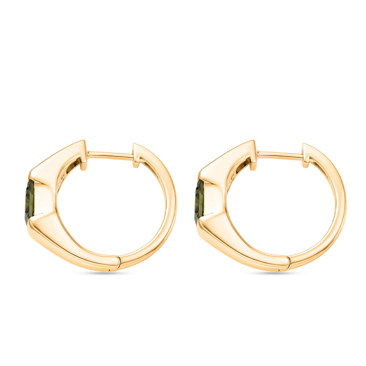 EverTrue - Green Cubic Zirconia Full Hoop Earring in Yellow Gold Tone 3.50 Ct. 8503752 3