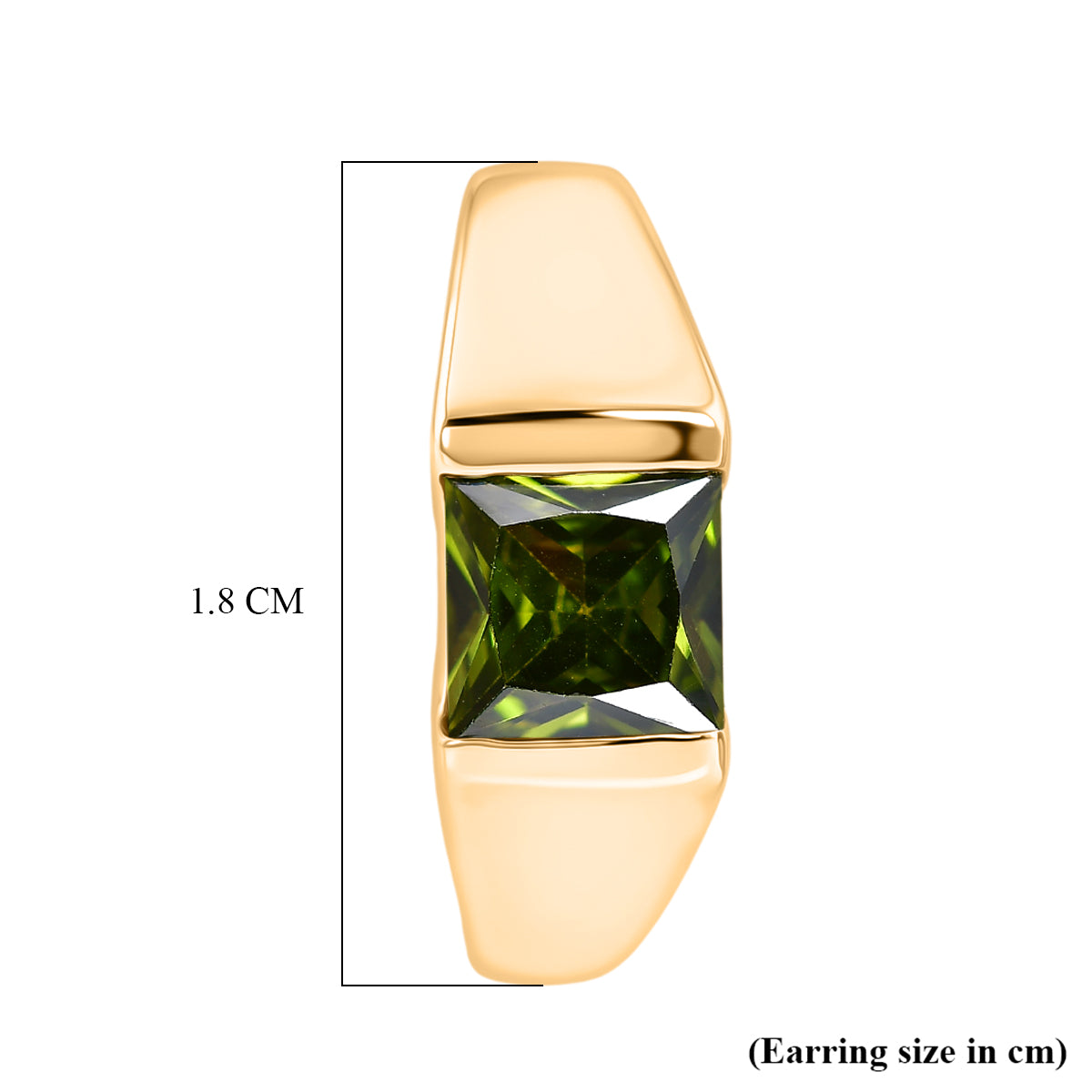 EverTrue - Green Cubic Zirconia Full Hoop Earring in Yellow Gold Tone 3.50 Ct. 8503752 4