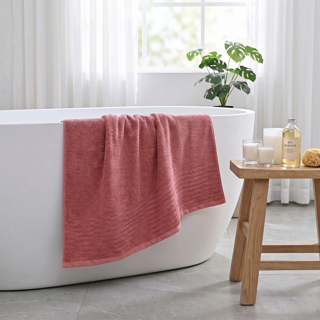 LIVMORE Premium Large Bamboo Bath Sheet (160 x 80cm) - Rose_8503841_2