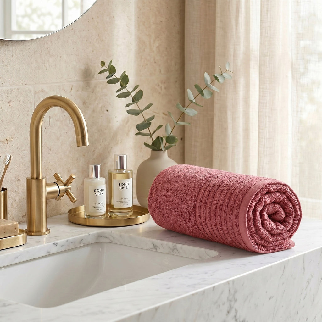 LIVMORE Premium Large Bamboo Bath Sheet (160 x 80cm) - Rose_8503841_3