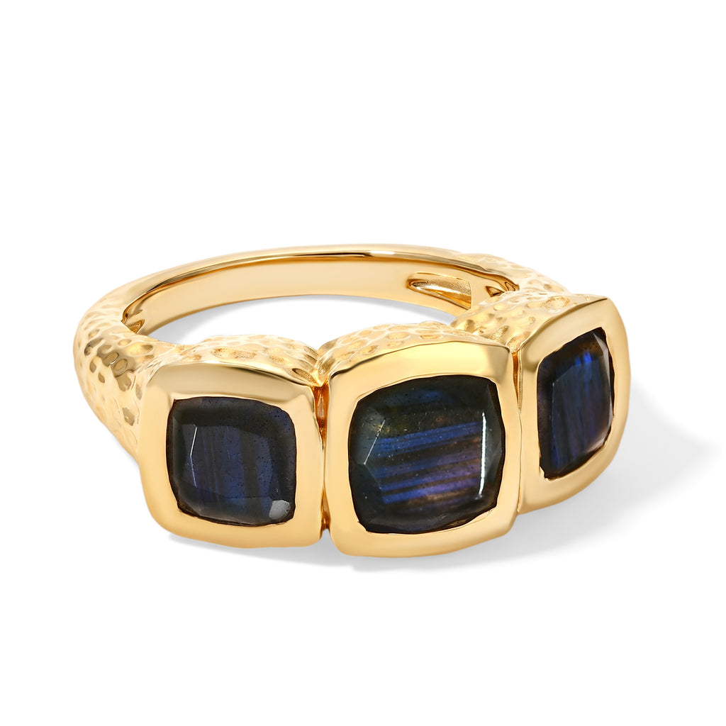 EverTrue - Labradorite Trilogy Ring in Yellow Gold Tone 3.16 Ct._8503845