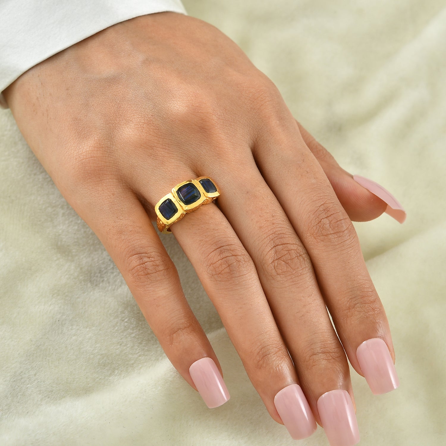 EverTrue - Labradorite Trilogy Ring in Yellow Gold Tone 3.16 Ct. 8503848 1