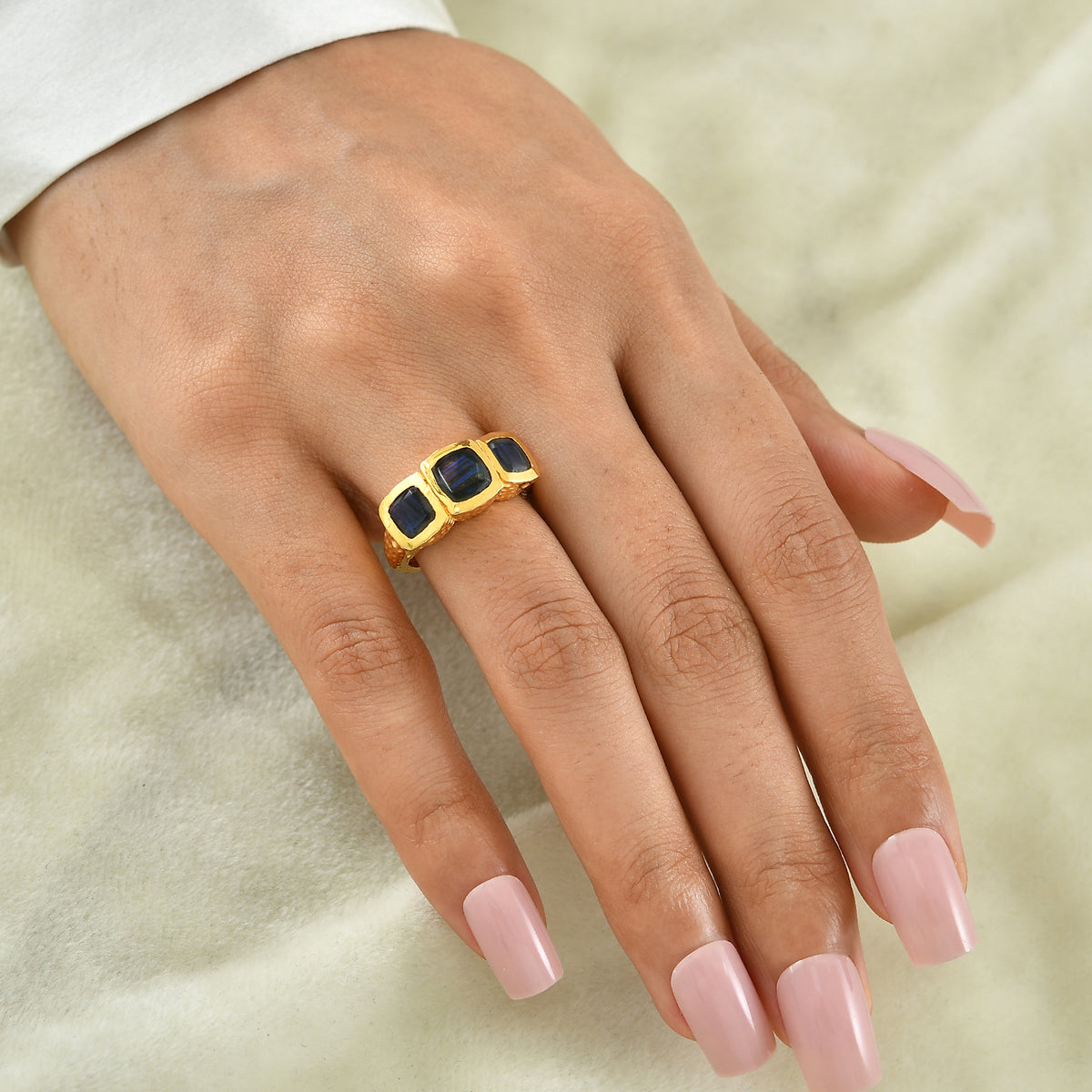 EverTrue - Labradorite Trilogy Ring in Yellow Gold Tone 3.16 Ct. 8503849 1