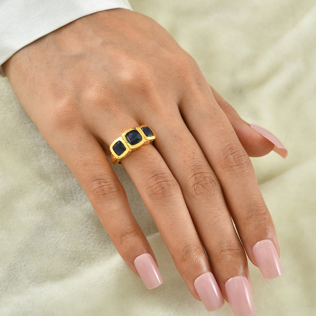 EverTrue - Labradorite Trilogy Ring in Yellow Gold Tone 3.16 Ct. 8503851 1
