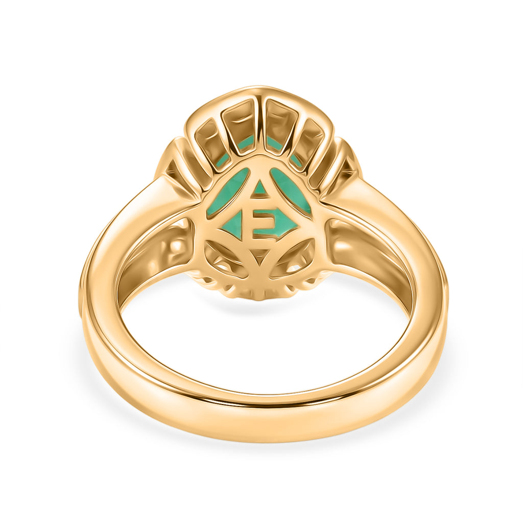 EverTrue - Green Onyx Pear Cut Solitaire Ring in Yellow Gold Tone 2.28 Ct._8503869_4