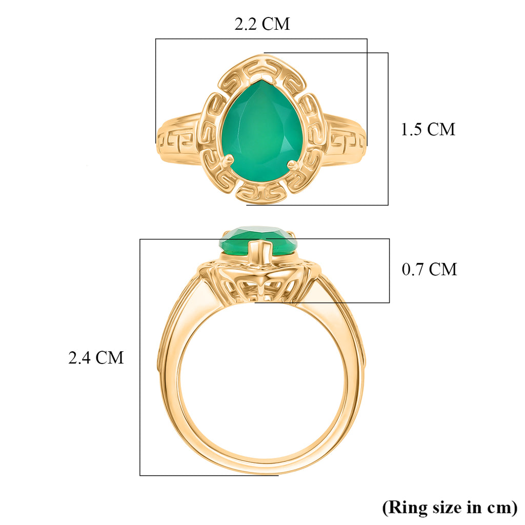 EverTrue - Green Onyx Pear Cut Solitaire Ring in Yellow Gold Tone 2.28 Ct._8503871_5
