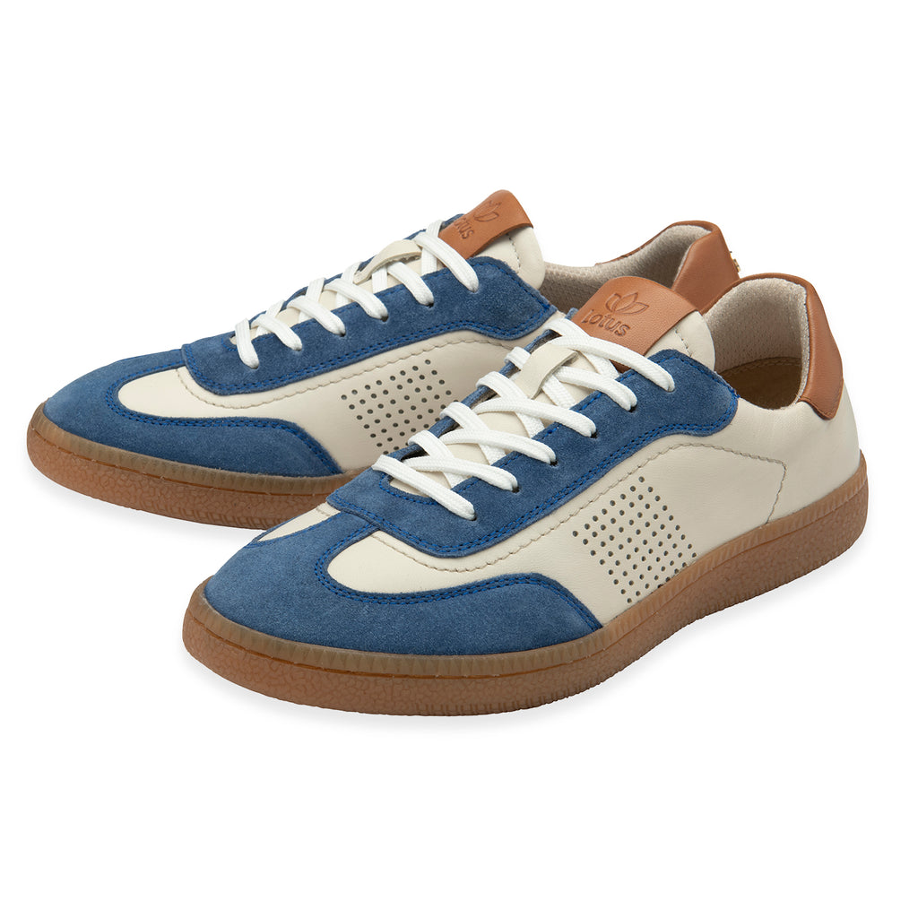 Lotus Frapporta Women Leather Retro Style Lace-Up Casual Shoes (Size 3) - Blue Multi_8504038_1